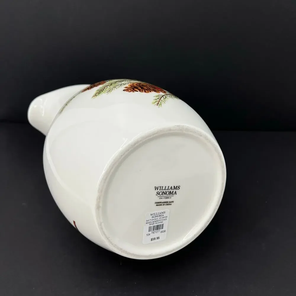Williams Sonoma Woodland Berry Pinecone pitcher